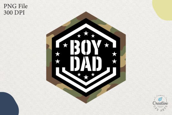 Boy Dad Camouflage Badge: A Tactical Graphic Design Asset for Content Creators