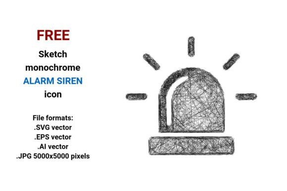 FREE Sketch Alarm Siren Icon for Graphics and Freebies