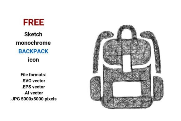 FREE Sketch Backpack Icon: A Versatile Graphic Design Asset for Creative Projects