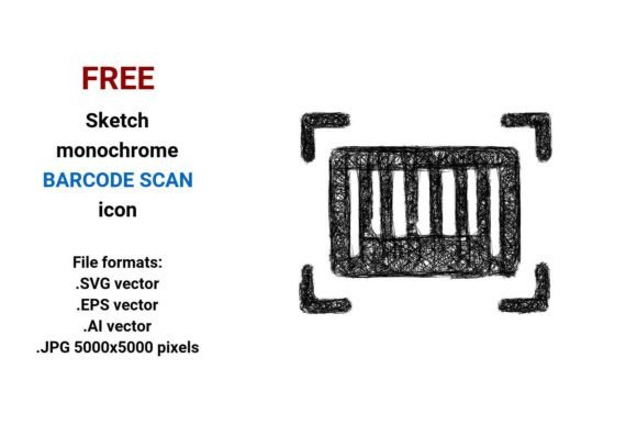 FREE Sketch Barcode Scan Icon: A Versatile Graphic Design Asset for Modern Branding