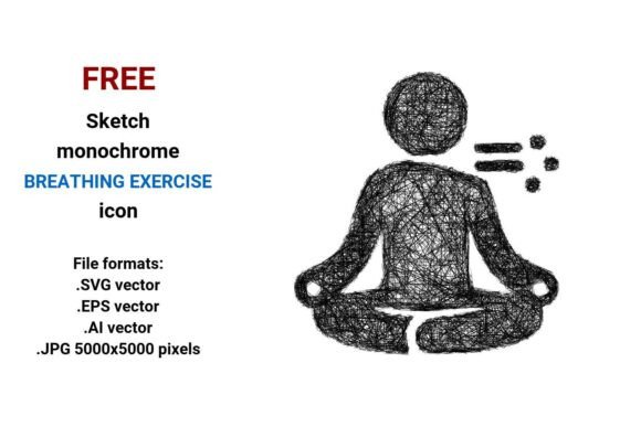 FREE Sketch Breathing Exercise Icon: A Must-Have Graphic for Content Creators