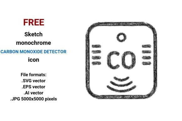 FREE Sketch Carbon Monoxide Detector Icon: A Design Asset for Content Creators