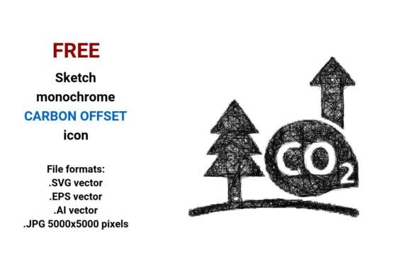 FREE Sketch Carbon Offset Icon for Modern Branding and Marketing