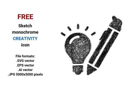 FREE Sketch Creativity Icon: A Must-Have Graphic Design Asset for Content Creators