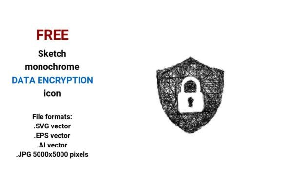 FREE Sketch Data Encryption Icon for Blog and Editorial Graphics