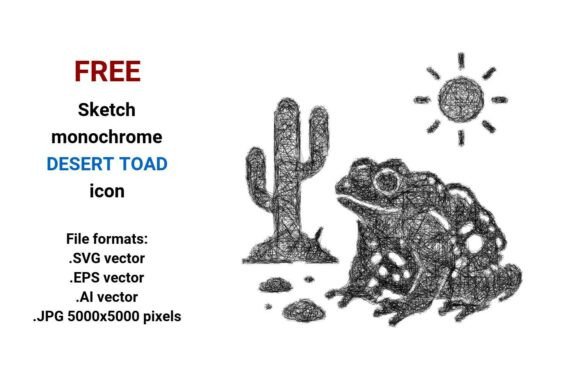 FREE Sketch Desert Toad Icon: A Versatile Graphic Design Asset for Crafters