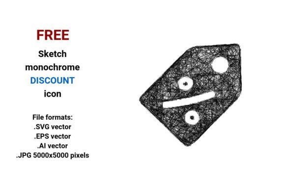 FREE Sketch Discount Icon for Real Embroidery Projects