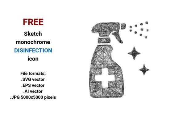 FREE Sketch Disinfection Icon – A Practical Design for Modern Embroidery Projects