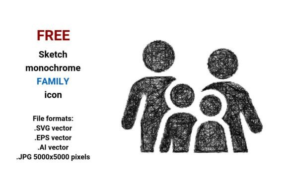 FREE Sketch Family Icon for Graphics and Freebies