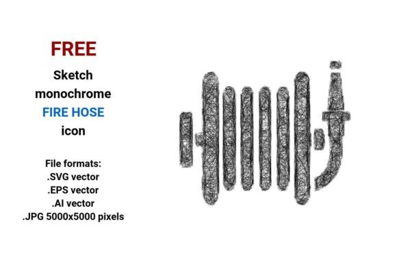 FREE Sketch Fire Hose Icon for Bloggers and Publishers