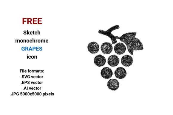 FREE Sketch Grapes Icon: A Versatile Graphic Design Asset for Branding and Marketing