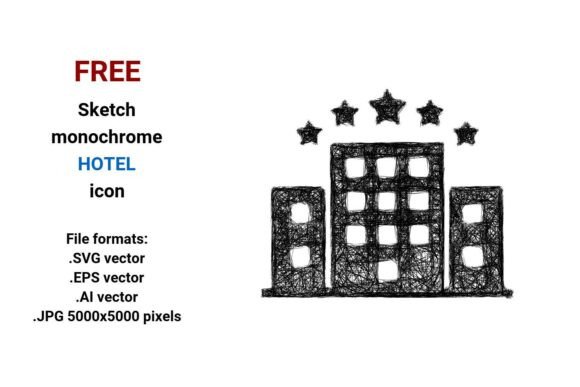 FREE Sketch Hotel Icon for Small Business Branding & Design Projects