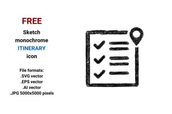 FREE Sketch Itinerary Icon for Graphics and Freebies