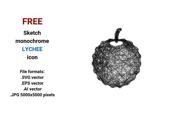 FREE Sketch Lychee Icon for Local Business Branding and Packaging