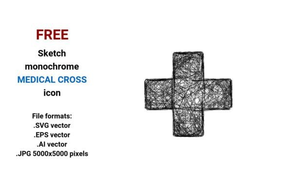 FREE Sketch Medical Cross Icon for Creative Design Projects