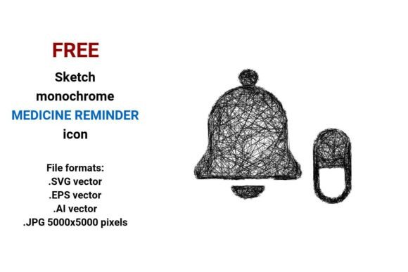 FREE Sketch Medicine Reminder Icon for Small Business Branding & Packaging
