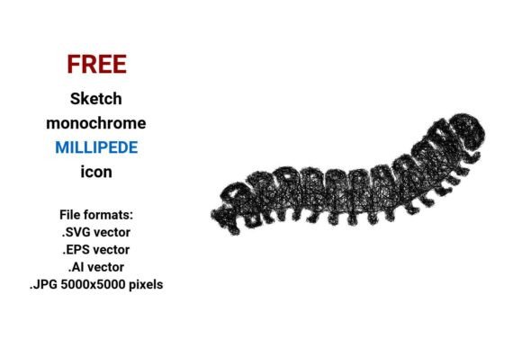 FREE Sketch Millipede Icon for Crafters and Handmade Businesses