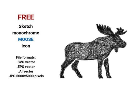 FREE Sketch Moose Icon – A Versatile Graphic for Creative Sellers