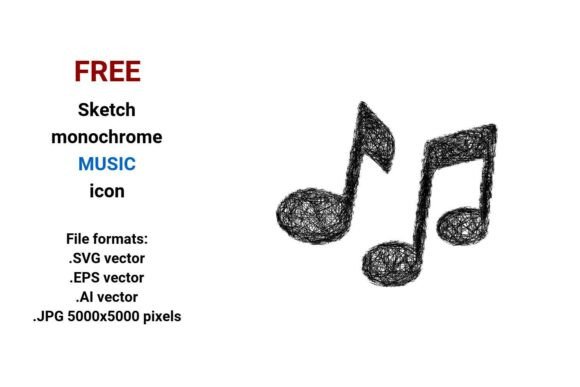 FREE Sketch Music Icon: A Versatile Graphic Design Asset for Creative Sellers