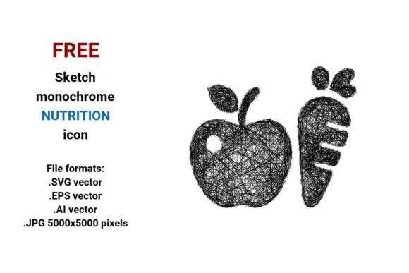 FREE Sketch Nutrition Icon for Graphics and Freebies