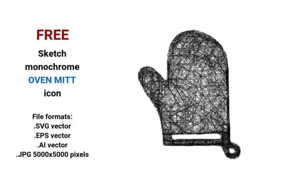 FREE Sketch Oven Mitt Icon for Embroidery Projects