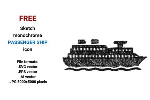 FREE Sketch Passenger Ship Icon for Design Projects