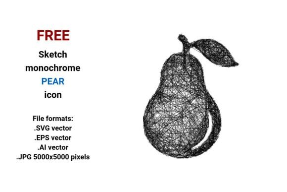 FREE Sketch Pear Icon: A Versatile Graphic for Creative Projects