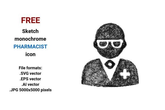 FREE Sketch Pharmacist Icon for Blog and Website Graphics