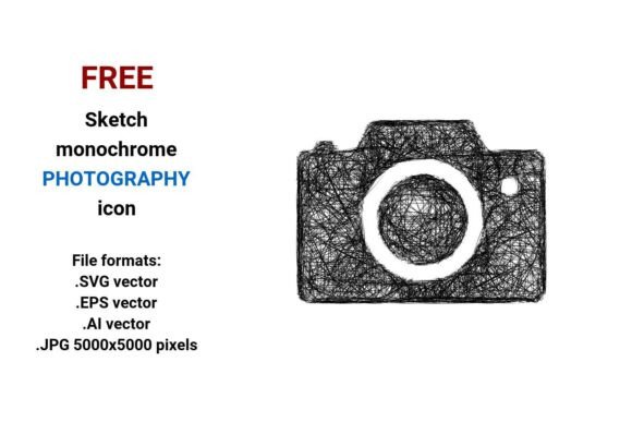FREE Sketch Photography Icon: A Versatile Graphic Design Asset for Modern Branding