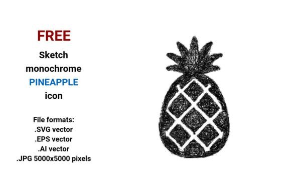 FREE Sketch Pineapple Icon: A Versatile Graphic Design Asset for Crafters