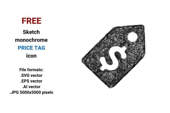 FREE Sketch Price Tag Icon: A Versatile Graphic Design Asset for Content Creators
