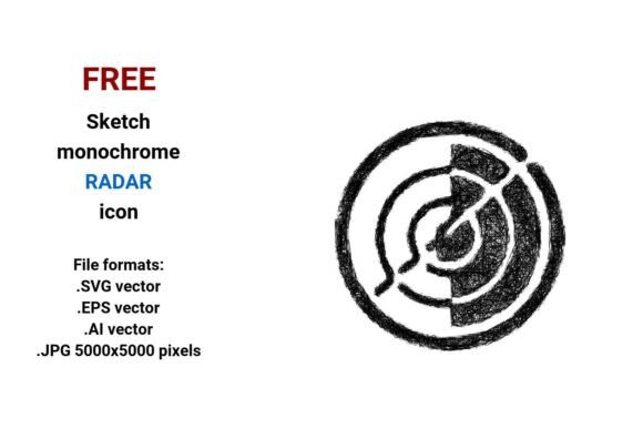 FREE Sketch Radar Icon for Small Business Branding and Packaging