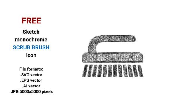 FREE Sketch Scrub Brush Icon – A Practical Graphic Design Freebie for Creative Projects