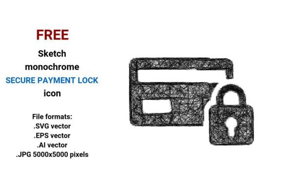 FREE Sketch Secure Payment Lock Icon: A Versatile Design Asset for Branding and Marketing