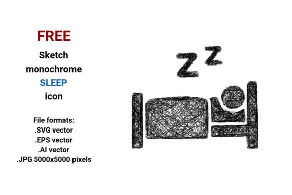 FREE Sketch Sleep Icon for Graphics and Freebies: A Versatile Addition to Your Handmade Collection