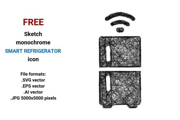 FREE Sketch Smart Refrigerator Icon for Graphics and Freebies