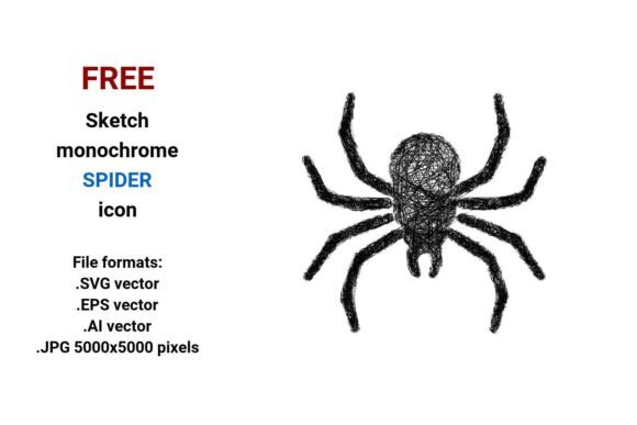 FREE Sketch Spider Icon for Graphics and Freebies