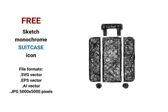FREE Sketch Suitcase Icon for Blog and Editorial Design