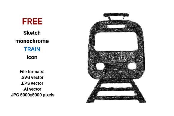 FREE Sketch Train Icon: A Versatile Graphic Design Asset for Local Business Branding