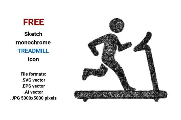 FREE Sketch Treadmill Icon: A Versatile Graphic Design Asset for Creative Projects