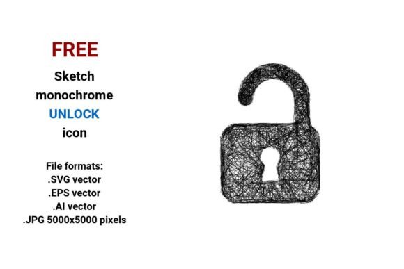 FREE Sketch Unlock Icon: A Modern Design Asset for Bloggers and Publishers