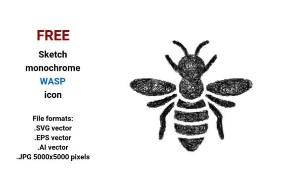 FREE Sketch Wasp Icon for Crafters and Handmade Businesses