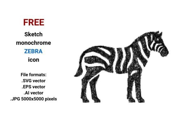 FREE Sketch Zebra Icon for Branding and Marketing Graphics